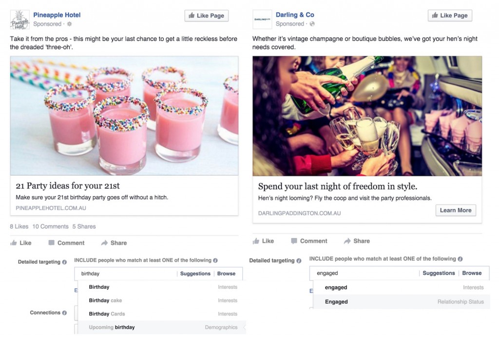 Email targeting examples